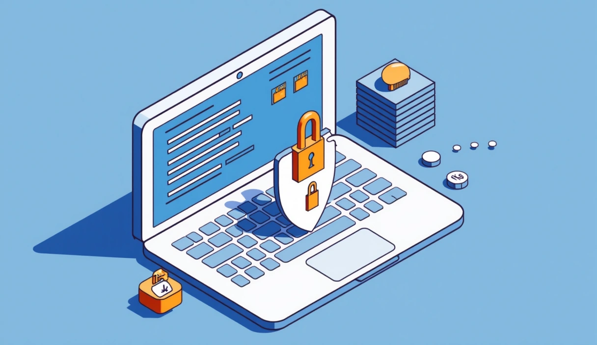 Ilustración de seguridad de datos y privacidad en línea